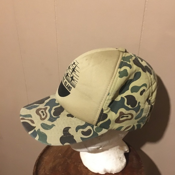 Vintage knotts island duck hunting hat vintage old school camo print SnapBack - Picture 5 of 6